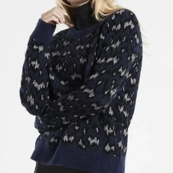 NWT 3X ATHLETA Sahara Navy Hawthorn Textured Crew Sweater - Picture 2 of 8